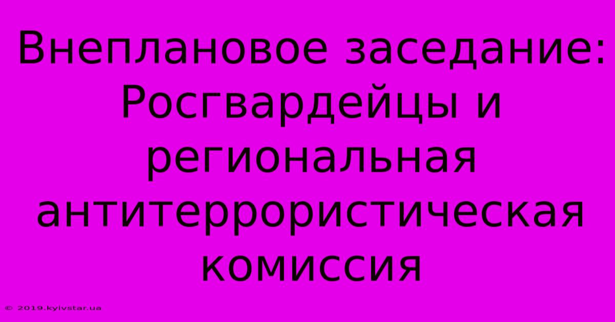 Внеплановое Заседание: Росгвардейцы И Региональная Антитеррористическая Комиссия