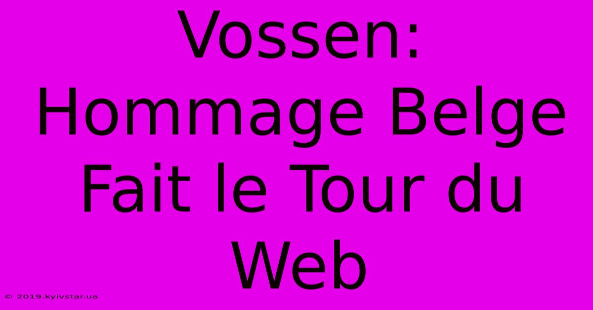 Vossen: Hommage Belge Fait Le Tour Du Web