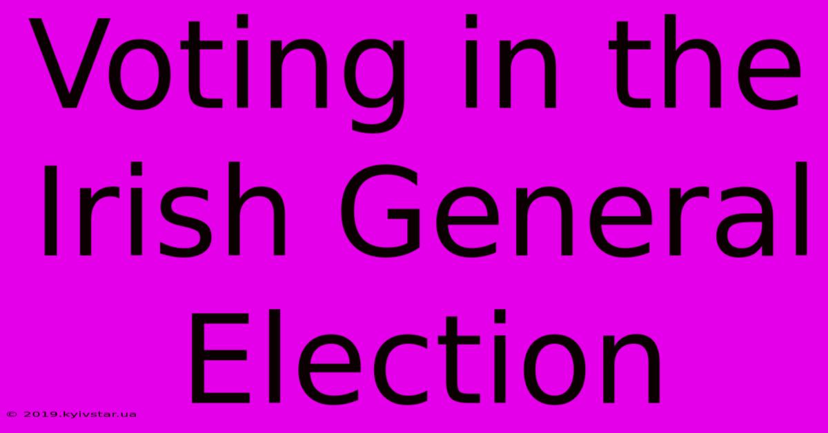 Voting In The Irish General Election