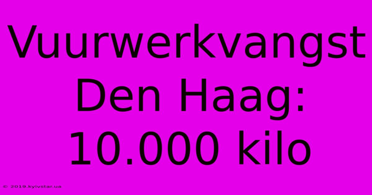 Vuurwerkvangst Den Haag: 10.000 Kilo