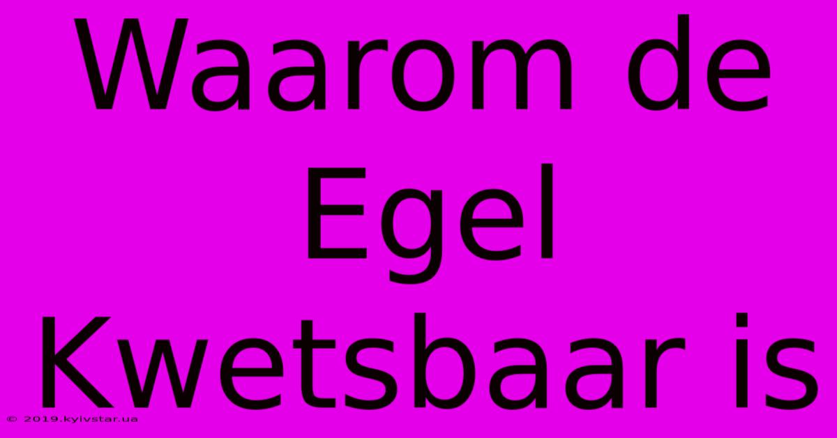 Waarom De Egel Kwetsbaar Is 