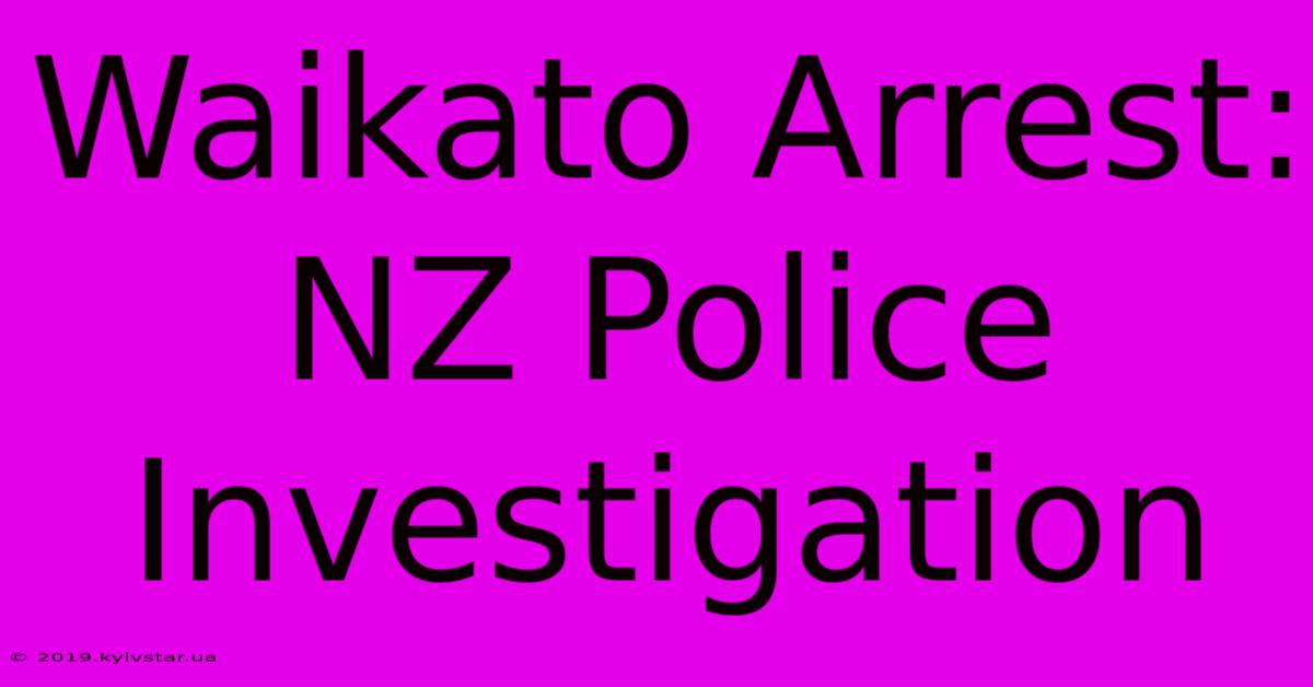 Waikato Arrest: NZ Police Investigation