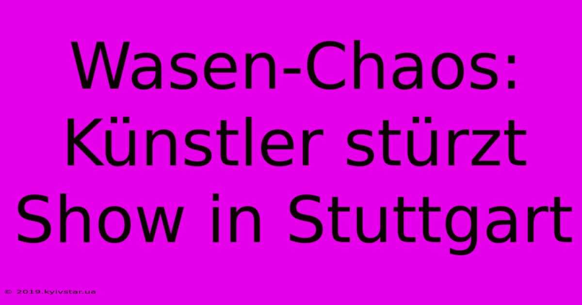 Wasen-Chaos: Künstler Stürzt Show In Stuttgart