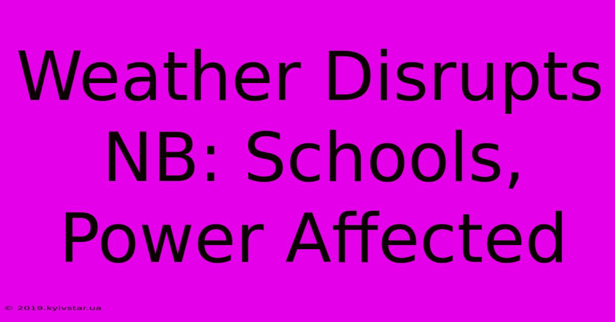 Weather Disrupts NB: Schools, Power Affected