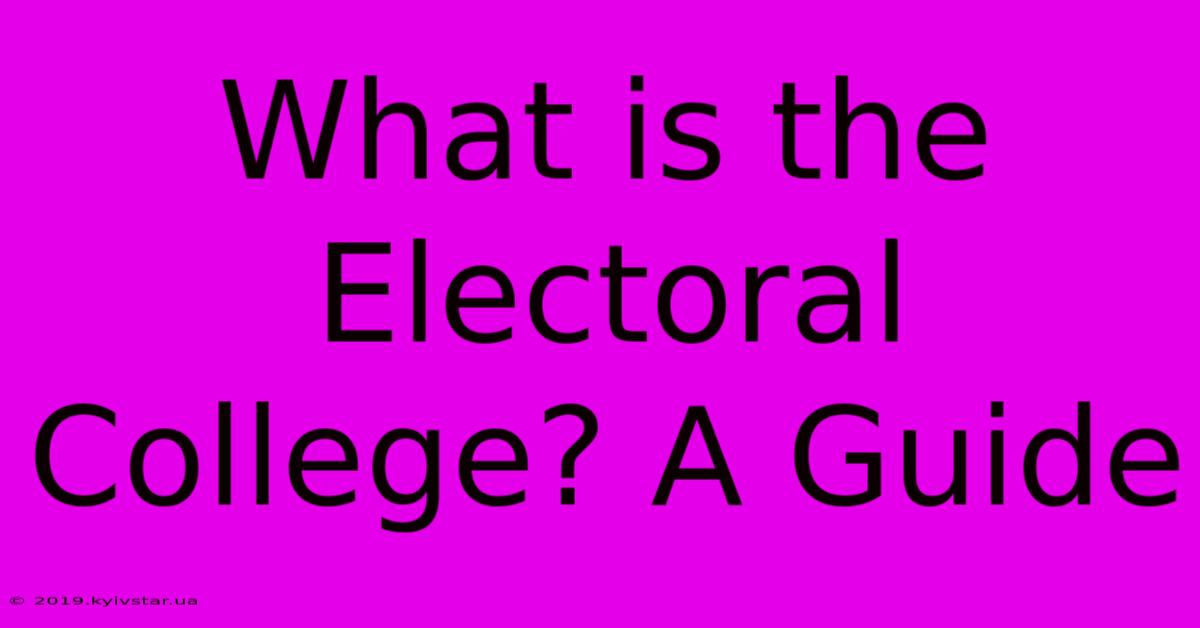 What Is The Electoral College? A Guide