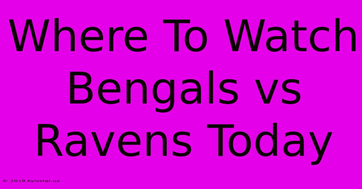 Where To Watch Bengals Vs Ravens Today