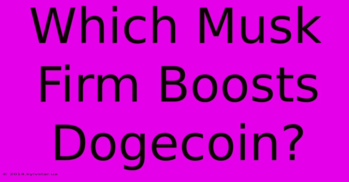 Which Musk Firm Boosts Dogecoin? 