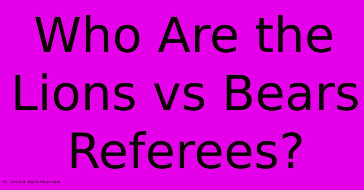 Who Are The Lions Vs Bears Referees?