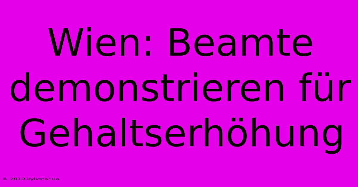 Wien: Beamte Demonstrieren Für Gehaltserhöhung