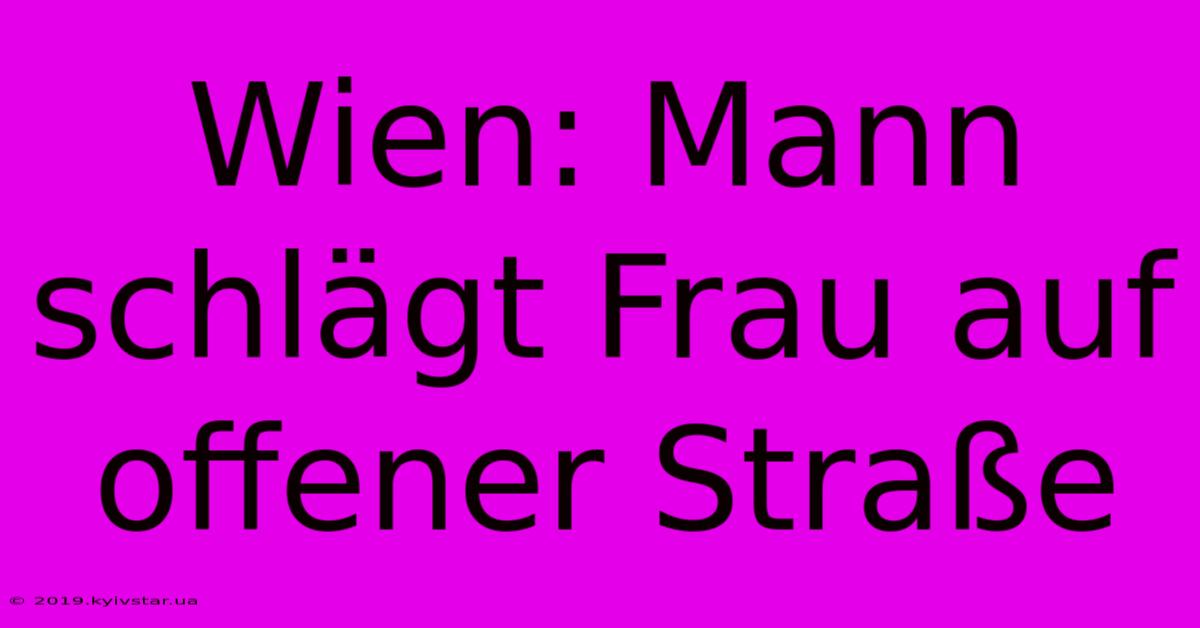 Wien: Mann Schlägt Frau Auf Offener Straße