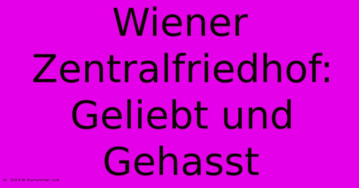 Wiener Zentralfriedhof: Geliebt Und Gehasst