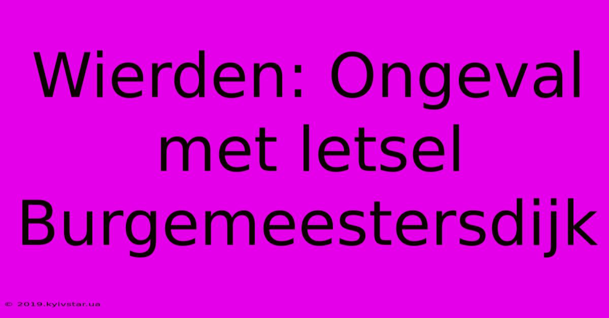 Wierden: Ongeval Met Letsel Burgemeestersdijk