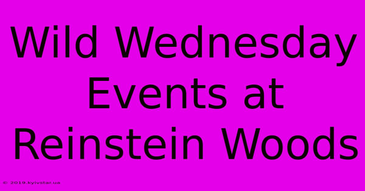 Wild Wednesday Events At Reinstein Woods