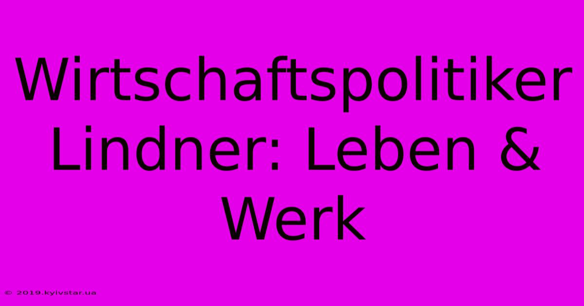 Wirtschaftspolitiker Lindner: Leben & Werk