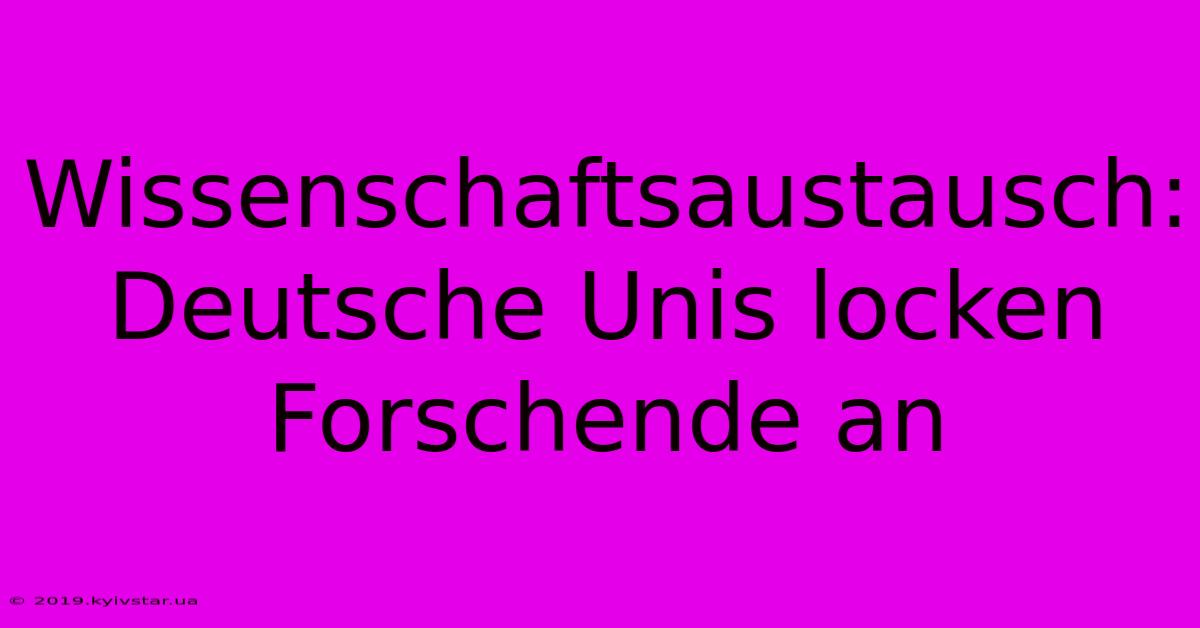 Wissenschaftsaustausch: Deutsche Unis Locken Forschende An