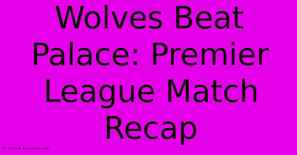 Wolves Beat Palace: Premier League Match Recap