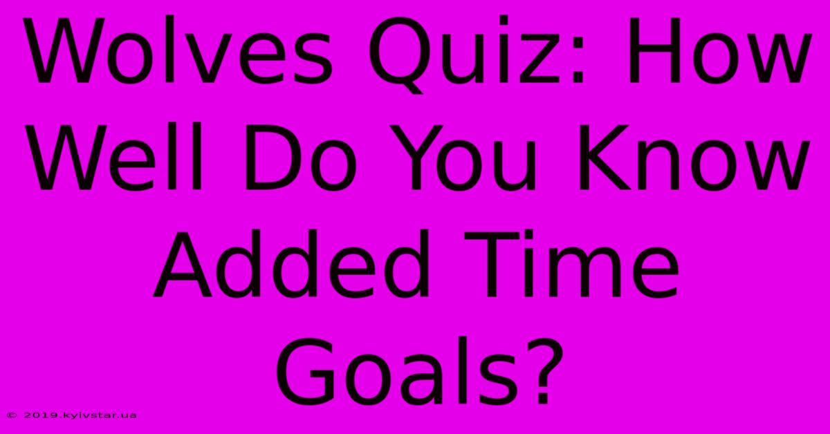 Wolves Quiz: How Well Do You Know Added Time Goals?