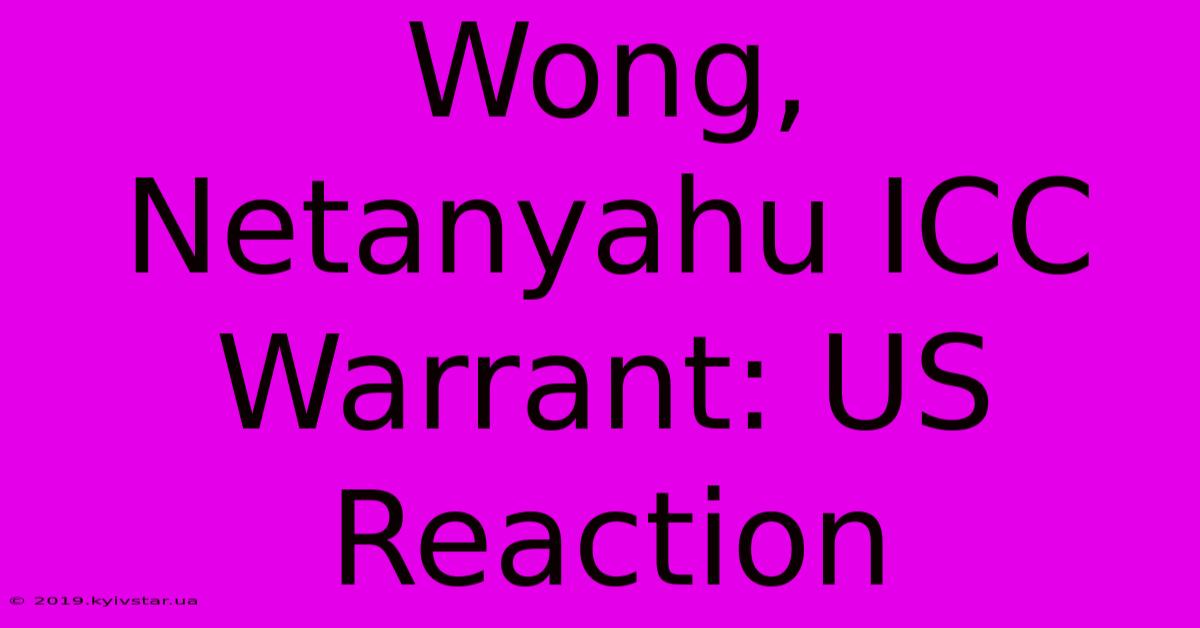 Wong, Netanyahu ICC Warrant: US Reaction