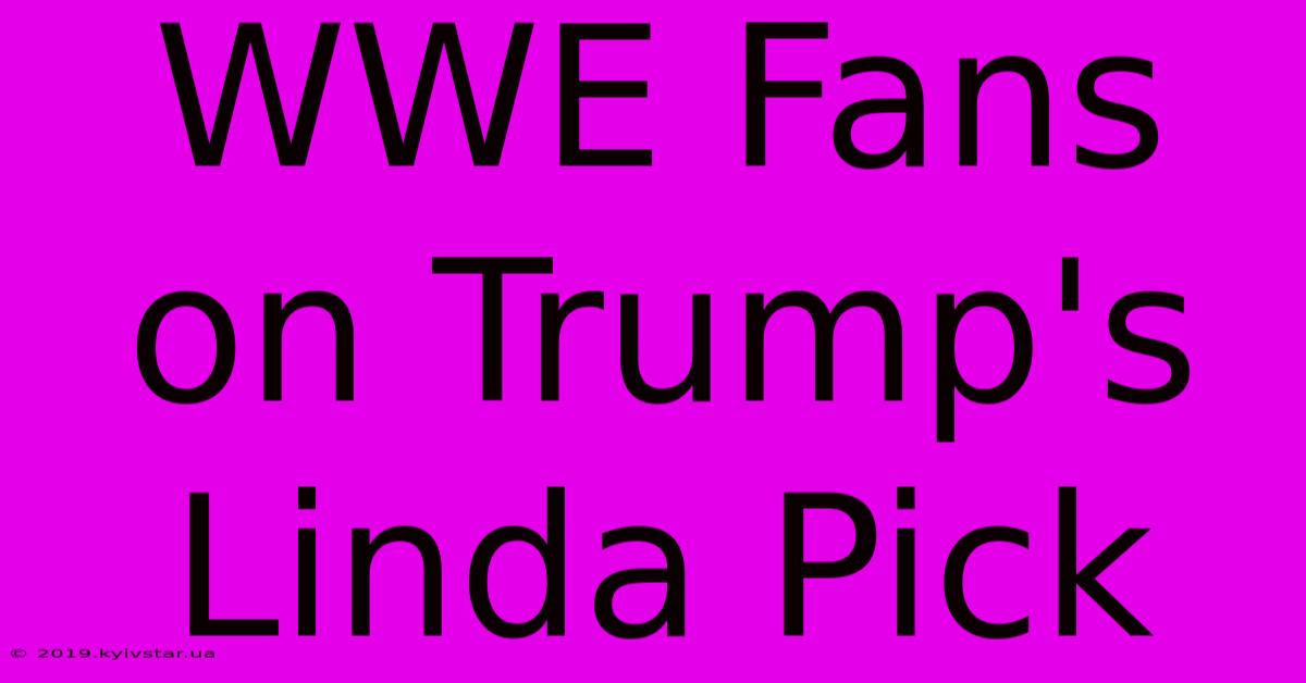 WWE Fans On Trump's Linda Pick