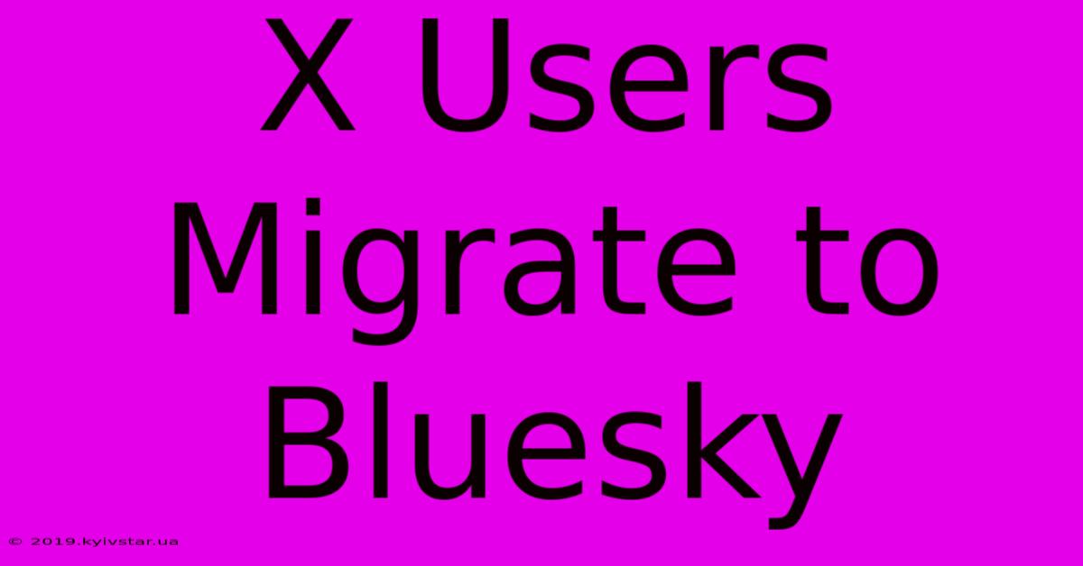 X Users Migrate To Bluesky 