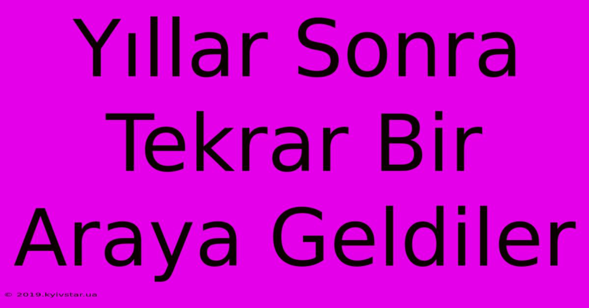 Yıllar Sonra Tekrar Bir Araya Geldiler