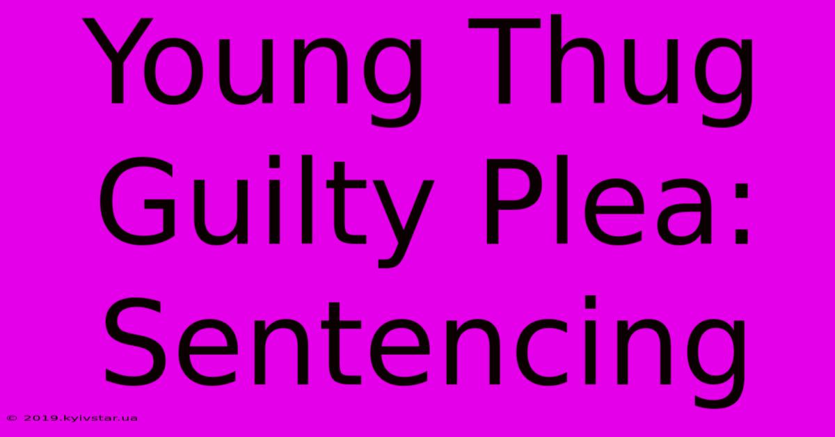 Young Thug Guilty Plea: Sentencing 