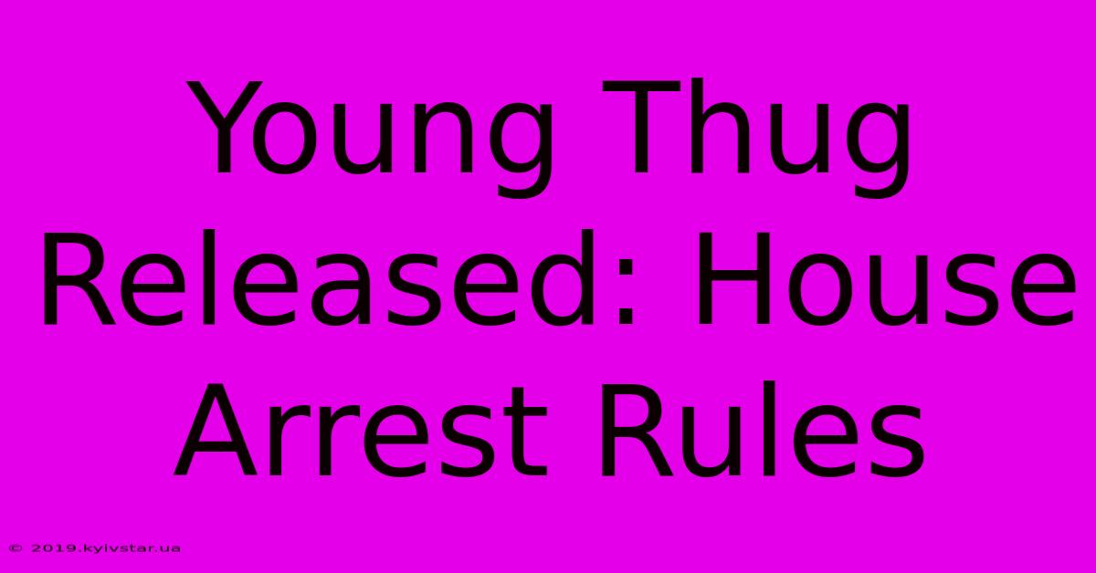 Young Thug Released: House Arrest Rules 