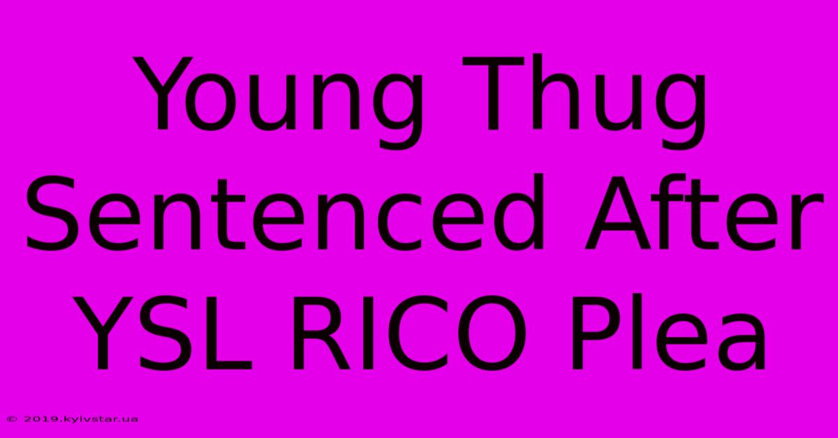 Young Thug Sentenced After YSL RICO Plea