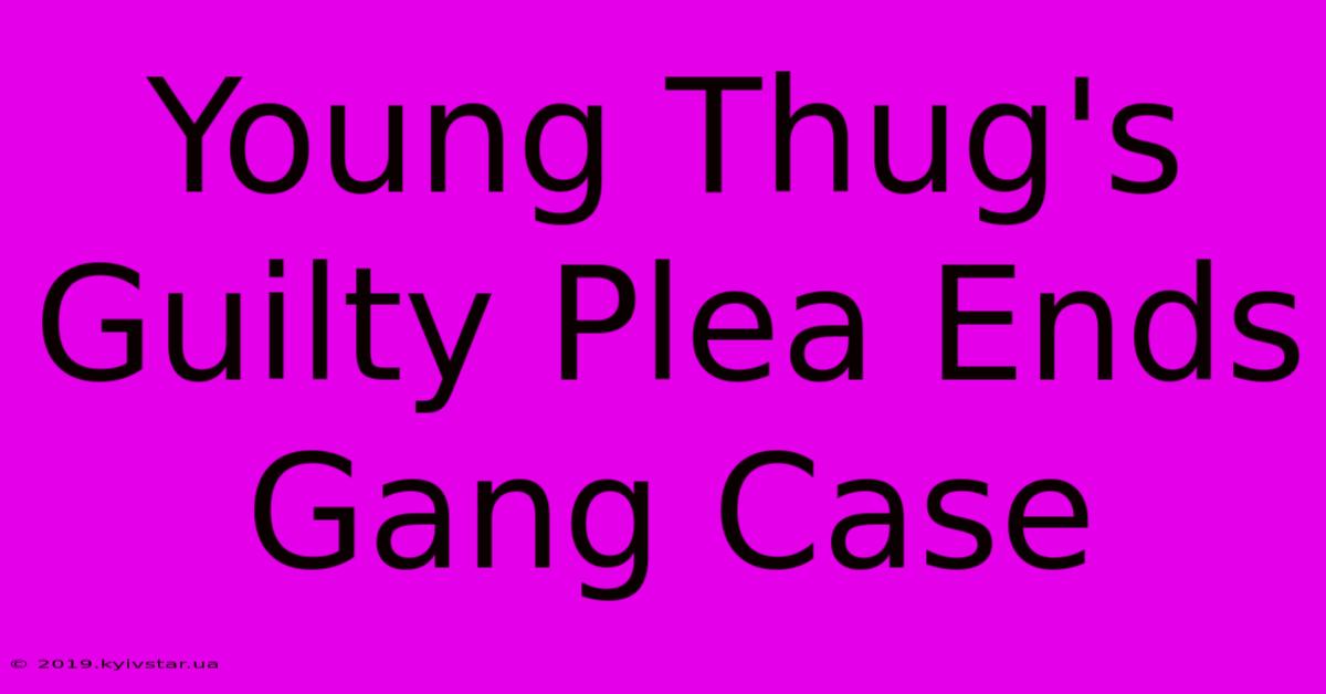 Young Thug's Guilty Plea Ends Gang Case 