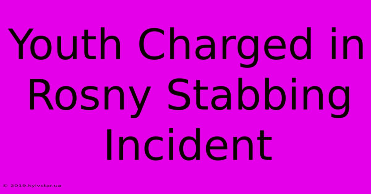 Youth Charged In Rosny Stabbing Incident