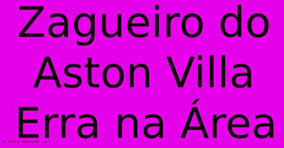 Zagueiro Do Aston Villa Erra Na Área