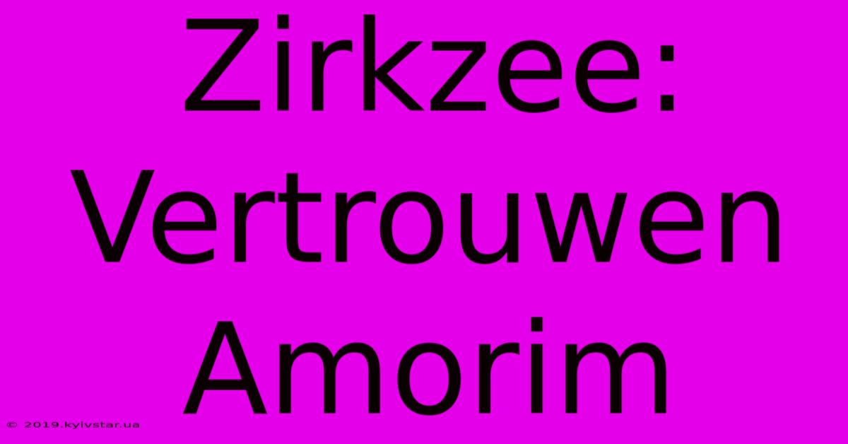 Zirkzee: Vertrouwen Amorim