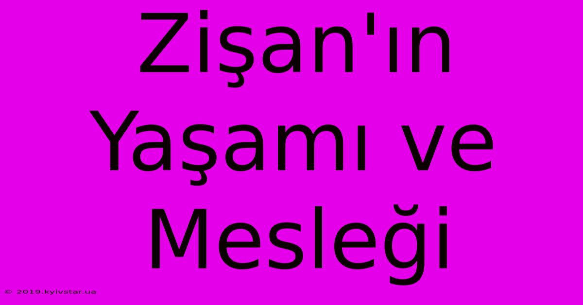 Zişan'ın Yaşamı Ve Mesleği