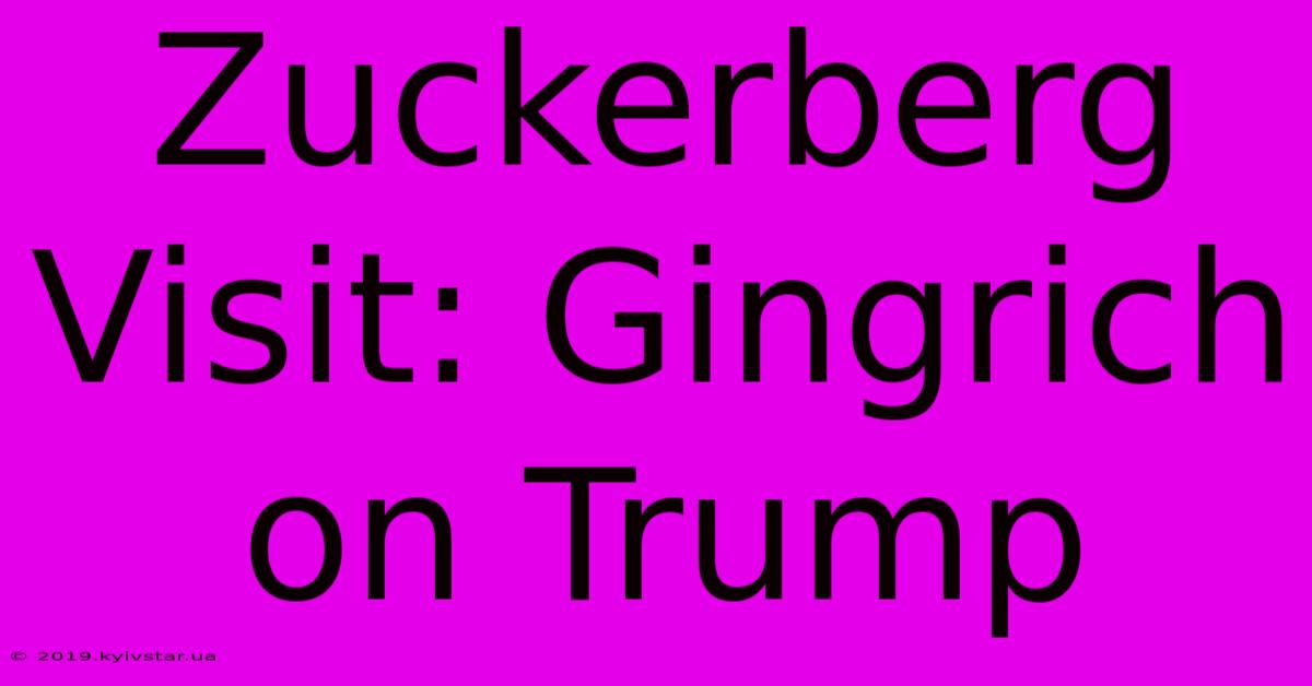 Zuckerberg Visit: Gingrich On Trump