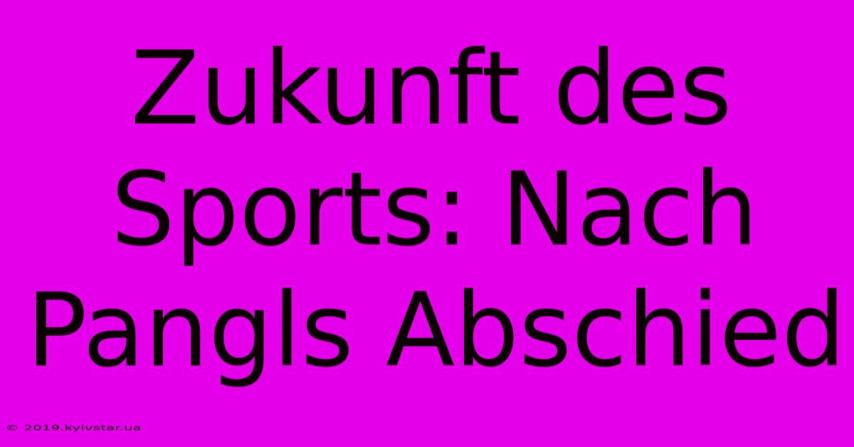 Zukunft Des Sports: Nach Pangls Abschied