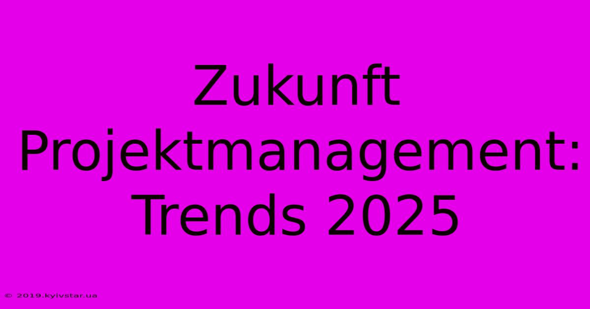 Zukunft Projektmanagement: Trends 2025